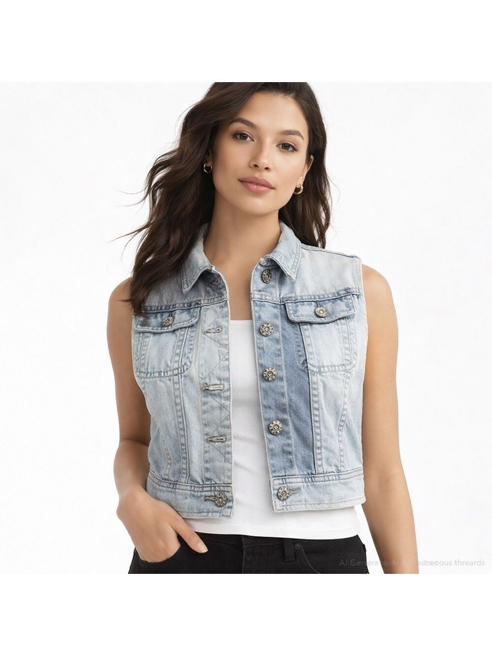 Lee Light Wash Cropped Denim Vest Y2K Festival Layering S M